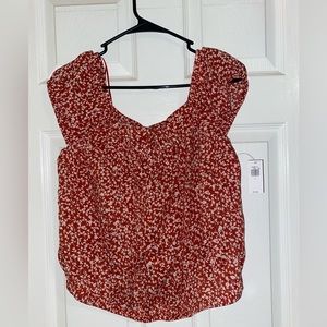 NWT!! womens burnt orange floral print tank!